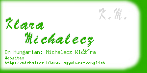 klara michalecz business card